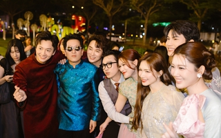 Trấn Thành và Trường Giang chúc mừng Thu Trang, Tiến Luật