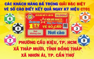 Thông tin về 4 giải đặc biệt của vé số cào Cần Thơ