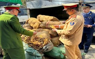 Phát hiện gần 3 tấn lá cây thuốc lá sấy khô "trôi nổi"