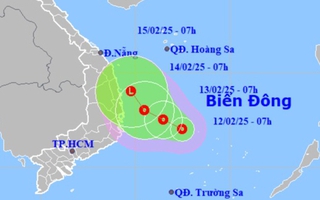 Áp thấp nhiệt đới đang hướng vào vùng biển Bình Định-Ninh Thuận