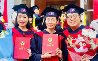 Trịnh Kim Chi, Hạnh Thúy, Thanh Hiệp rạng ngời trong lễ trao bằng Thạc sĩ nghệ thuật tại Hà Nội
