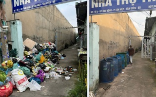Rác thải sinh hoạt chất đống, bốc mùi hôi thối nhiều ngày ở Bình Dương: Do bàn giao công việc!