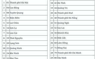 Đề xuất mã số đơn vị hành chính của 34 tỉnh, thành phố sau sáp nhập