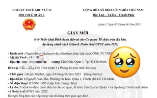 Xuất hiện giấy mời giả mạo cơ quan thuế để lừa đảo