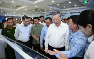Hình ảnh Tổng Bí thư Tô Lâm kiểm tra hoạt động chính quyền địa phương 2 cấp