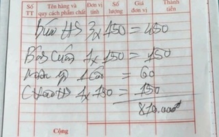 Du khách "tố" bị "chặt chém" ăn 5 suất bún, cháo hết 810.000 đồng ở Bãi Cháy