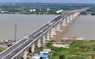 Toàn cảnh cầu Nhơn Trạch trước ngày khánh thành, hợp long hai bờ sông Đồng Nai