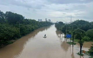 Lũ các sông đang dâng cao kèm mưa rất to, nhiều khu vực Hà Nội có thể ngập 1-3 ngày