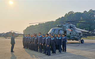 Huy động trực thăng làm nhiệm vụ bảo đảm an ninh cho Đại hội lần thứ XIV của Đảng