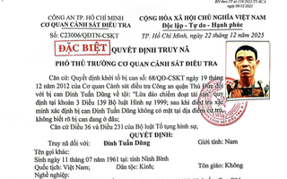Công an TPHCM truy nã Đinh Tuấn Dũng