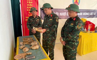 Hai hài cốt liệt sĩ cùng nhiều di vật được phát hiện tại điểm cao 402