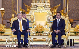 Tổng Bí thư Tô Lâm hội kiến Samdech Techo Hun Sen