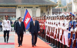 Lễ đón trọng thể Tổng Bí thư Tô Lâm thăm cấp Nhà nước tới Vương quốc Campuchia