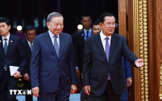 Quốc yến chào mừng Tổng Bí thư Tô Lâm và đoàn đại biểu cấp cao Việt Nam thăm Campuchia