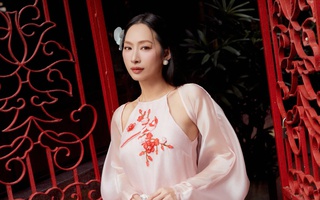 Quỳnh Thy "đốn tim" người xem khi diện áo dài cách điệu đón xuân