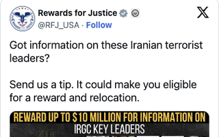 Mỹ treo thưởng lớn tìm thông tin giới lãnh đạo cấp cao Iran
