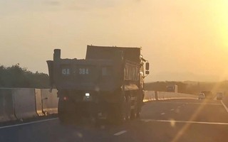 Xe ben chạy làn trái trên tuyến cao tốc Phan Thiết – Dầu Giây bị xử phạt