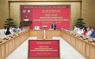 Thông qua Báo cáo kiểm tra, giám sát của Bộ Chính trị đối với Ban Thường vụ Đảng ủy Chính phủ