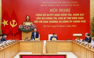 Công bố quyết định kiểm tra của Bộ Chính trị, Ban Bí thư đối với Ban Thường vụ Đảng ủy Chính phủ