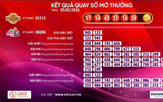 Vé số Vietlott trúng giải Jackpot 1 hơn 114,6 tỉ đồng