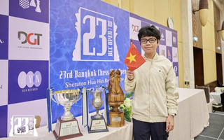 Đầu Khương Duy vô địch Bangkok Open 2026, giành thêm chuẩn Đại kiện tướng tuổi 15