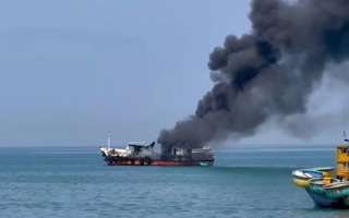 Tìm thấy thi thể thợ hàn mất tích trong vụ nổ tàu dầu trên biển Liên Hương