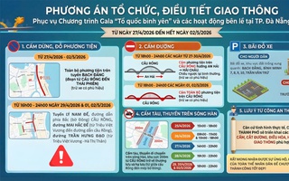 Lễ 30-4, Đà Nẵng cấm đường cầu Rồng, siết dừng đỗ hàng loạt tuyến ven sông Hàn
