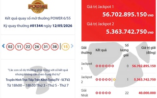 Xổ số Vietlott có vé Power 6/55 trúng giải Jackpot 2
