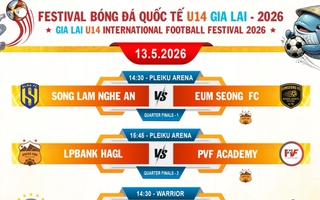 Xác định tứ kết U14 Festival bóng đá U14 Gia Lai 2026: 4 đại diện Việt Nam góp mặt