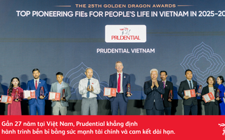 Prudential Việt Nam nhận giải thưởng Rồng Vàng 2026