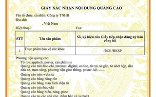 Thay đổi cơ quan cấp phép quảng cáo thực phẩm bảo vệ sức khỏe