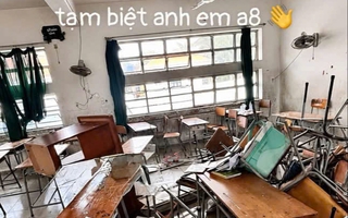 Buổi học cuối, nhóm học sinh lớp 9 ném bàn ghế, sách vở giữa lớp gây xôn xao