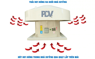 Quạt hút mái nhà xưởng công nghiệp PDV loại bỏ không khí nóng