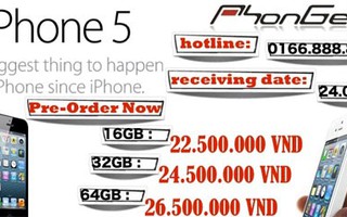 iPhone 5 được bán tại Việt Nam giá 22,5 triệu