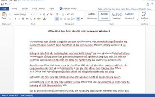 Office Web Apps được cập nhật trước ngày ra mắt Windows 8