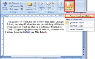 Sử dụng Track Changes để cùng soạn tài liệu trong MS Word