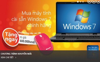 Mua máy tính cài Windows 7 tặng chuột không dây