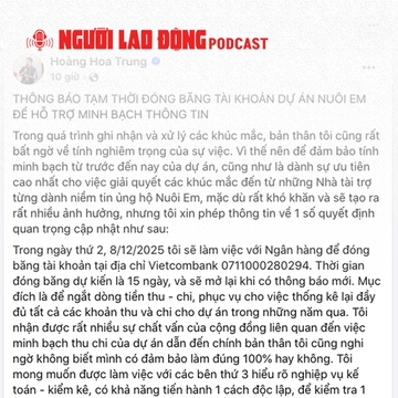 Người sáng lập dự án “Nuôi em” đóng băng tài khoản