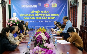 Eximbank trao tặng nhà lắp ghép cho 300 hộ nghèo huyện biên giới Kỳ Sơn tỉnh Nghệ An.