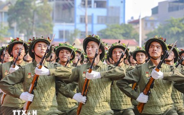 Bộ Quốc phòng hợp luyện lực lượng diễu binh, diễu hành tại Điện Biên Phủ