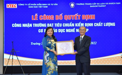 Trường Trung cấp Du lịch và Khách sạn SAIGONTOURIST đạt chuẩn kiểm định chất lượng cơ sở giáo dục nghề nghiệp