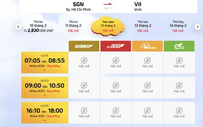 Sân bay Vinh chưa kịp mở cửa, vé máy bay Tết đi Nghệ An đã hết sạch