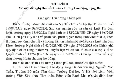 Bộ Y tế đề nghị thu hồi Huân chương Lao động hạng Ba của ông Nguyễn Văn Tuấn