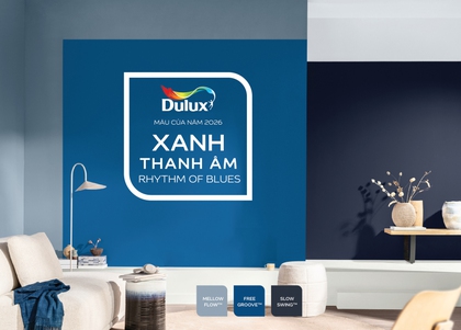 Xanh Thanh Âm - Màu Dulux của năm 2026: Bộ ba sắc xanh đánh thức nhịp điệu cuộc sống