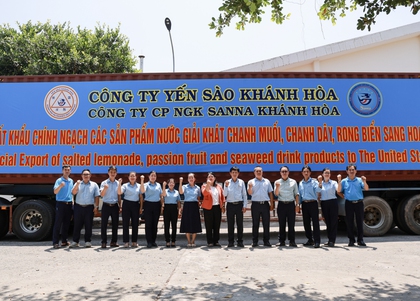 Sanna Khánh Hòa xuất khẩu lô hàng nước giải khát đầu tiên sang Mỹ
