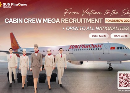 Sun PhuQuoc Airways khởi động đợt tuyển dụng tiếp viên lớn nhất năm, chào đón ứng viên quốc tế
