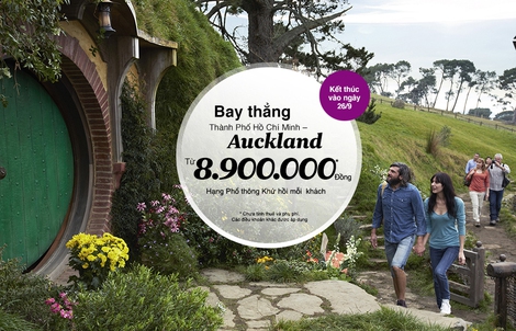 Bay thẳng đến Auckland chỉ từ 8.900.000 đồng!