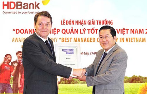 HDBank nhận giải “Doanh nghiệp quản lý tốt nhất”