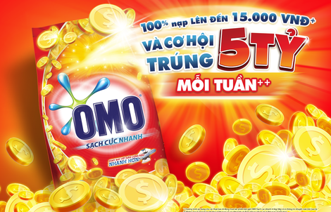 Mua OMO có cơ hội trúng 5 tỉ đồng mỗi tuần