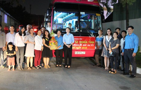 Hơn 150 công nhân được đài thọ xe về quê ăn Tết